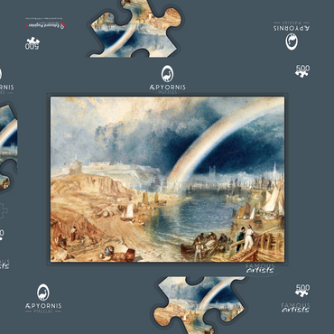 Darstellung des Puzzle Motivs Plymouth with a Rainbow 500 Puzzle Schachtel 3D Modell