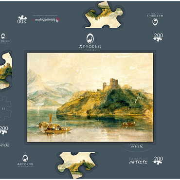 Darstellung des Puzzle Motivs Château de Rinkenberg, on the Lac de Brienz, Switzerland 200 Puzzle Schachtel 3D Modell