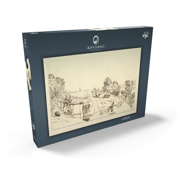 Darstellung des Puzzle Motivs Water Cress Gatherers ( (Liber Studiorum, part XIII) 100 Puzzle Schachtel Ansicht2