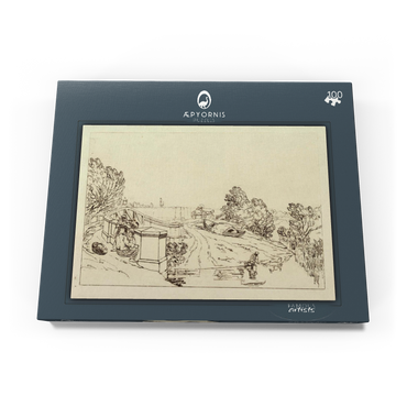 Darstellung des Puzzle Motivs Water Cress Gatherers ( (Liber Studiorum, part XIII) 100 Puzzle Schachtel Ansicht3