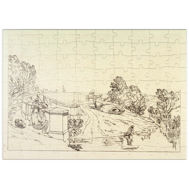 Darstellung des Puzzle Motivs puzzleplate Water Cress Gatherers ( (Liber Studiorum, part XIII) 100 Puzzle