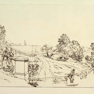 Darstellung des Puzzle Motivs Water Cress Gatherers ( (Liber Studiorum, part XIII) 100 Puzzle 3D Modell