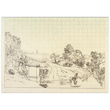 Darstellung des Puzzle Motivs puzzleplate Water Cress Gatherers ( (Liber Studiorum, part XIII) 500 Puzzle