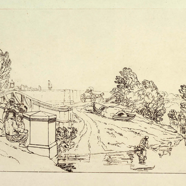 Darstellung des Puzzle Motivs Water Cress Gatherers ( (Liber Studiorum, part XIII) 500 Puzzle 3D Modell