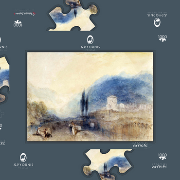 Darstellung des Puzzle Motivs Bellinzona 1000 Puzzle Schachtel 3D Modell