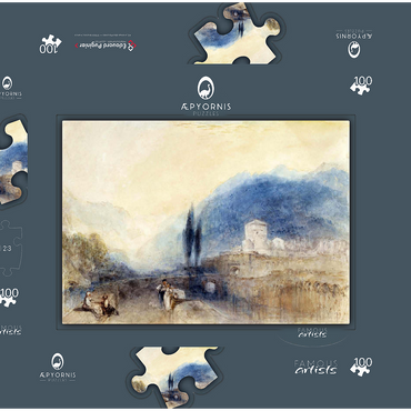 Darstellung des Puzzle Motivs Bellinzona 100 Puzzle Schachtel 3D Modell