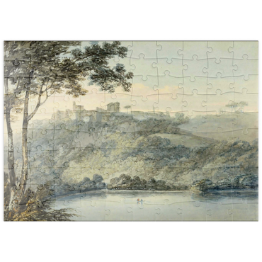 Darstellung des Puzzle Motivs puzzleplate Lake Nemi and the Town of Genzano 100 Puzzle