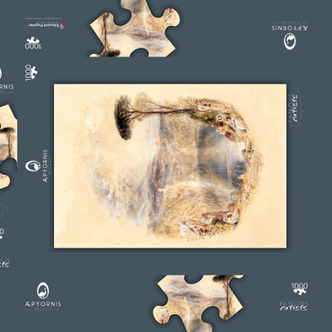 Darstellung des Puzzle Motivs Lake Nemi 1000 Puzzle Schachtel 3D Modell