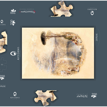 Darstellung des Puzzle Motivs Lake Nemi 200 Puzzle Schachtel 3D Modell