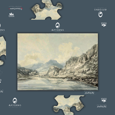 Darstellung des Puzzle Motivs Mountainous Landscape 1000 Puzzle Schachtel 3D Modell