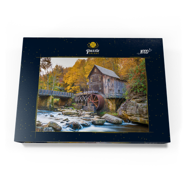 Darstellung des Puzzle Motivs Babcock State Park, West Virginia, USA bei Glade Creek Grist Mill während der Herbstsaison. 1000 Puzzle Schachtel Ansicht3