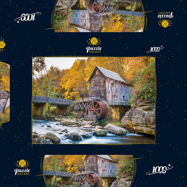 Darstellung des Puzzle Motivs Babcock State Park, West Virginia, USA bei Glade Creek Grist Mill während der Herbstsaison. 1000 Puzzle Schachtel 3D Modell