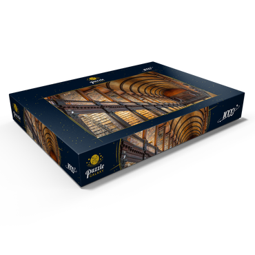 Darstellung des Puzzle Motivs Bücher in der Long Room Library, Trinity College Dublin Irland 1000 Puzzle Schachtel Ansicht1