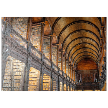 Darstellung des Puzzle Motivs puzzleplate Bücher in der Long Room Library, Trinity College Dublin Irland 200 Puzzle