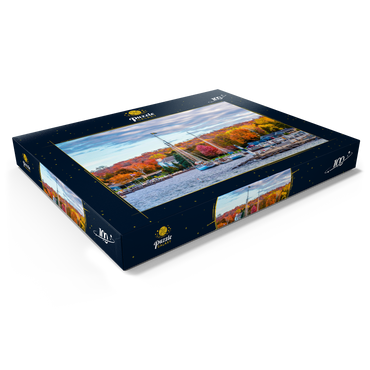 Darstellung des Puzzle Motivs Sister Bay Stadt Hafenblick in Door County Wisconsin 100 Puzzle Schachtel Ansicht1