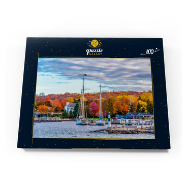 Darstellung des Puzzle Motivs Sister Bay Stadt Hafenblick in Door County Wisconsin 100 Puzzle Schachtel Ansicht3