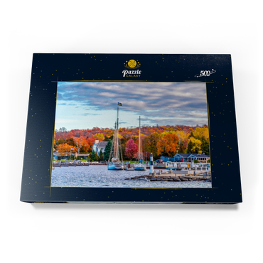 Darstellung des Puzzle Motivs Sister Bay Stadt Hafenblick in Door County Wisconsin 500 Puzzle Schachtel Ansicht3