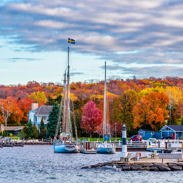 Darstellung des Puzzle Motivs Sister Bay Stadt Hafenblick in Door County Wisconsin 500 Puzzle 3D Modell