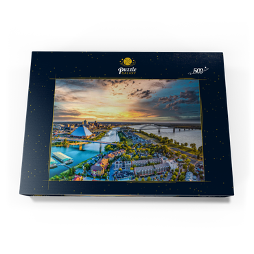 Darstellung des Puzzle Motivs Memphis Tennessee TN Downtown Drone Skyline Luftbild. 500 Puzzle Schachtel Ansicht3