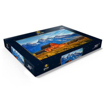 Darstellung des Puzzle Motivs Barn on Mormon Run , Wyoming beliebteste Scheune in Jackson Hole. 200 Puzzle Schachtel Ansicht1