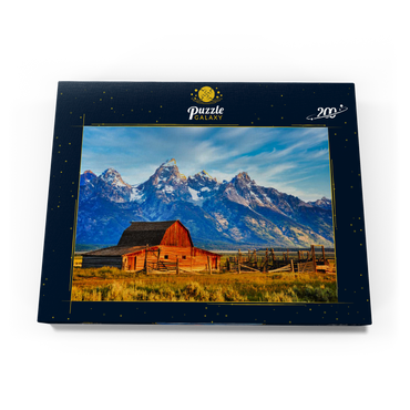 Darstellung des Puzzle Motivs Barn on Mormon Run , Wyoming beliebteste Scheune in Jackson Hole. 200 Puzzle Schachtel Ansicht3