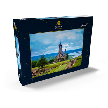 Darstellung des Puzzle Motivs Kirche auf der Spitze des Felsens in Branson Missouri 1000 Puzzle Schachtel Ansicht2