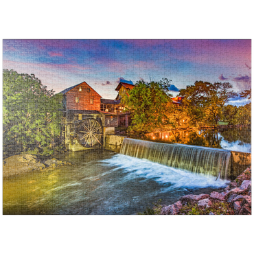 Darstellung des Puzzle Motivs puzzleplate Taubenschmiede Tennessee TN Alte Mühle. 1000 Puzzle