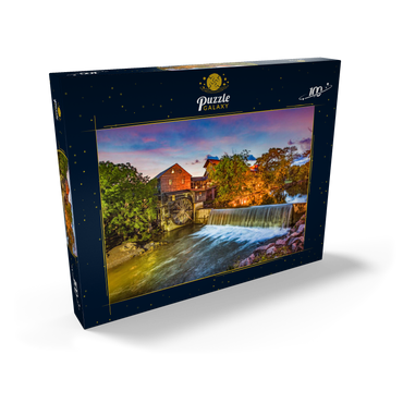 Darstellung des Puzzle Motivs Taubenschmiede Tennessee TN Alte Mühle. 100 Puzzle Schachtel Ansicht2