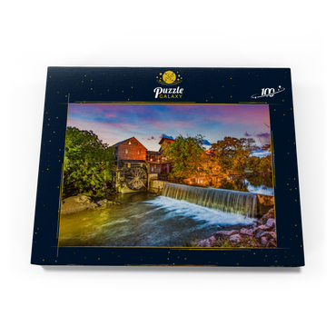 Darstellung des Puzzle Motivs Taubenschmiede Tennessee TN Alte Mühle. 100 Puzzle Schachtel Ansicht3