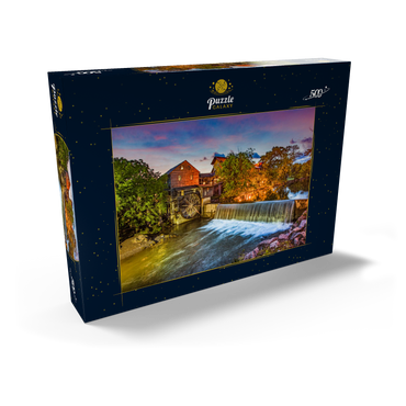 Darstellung des Puzzle Motivs Taubenschmiede Tennessee TN Alte Mühle. 500 Puzzle Schachtel Ansicht2