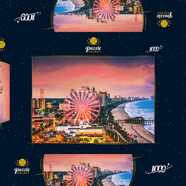 Darstellung des Puzzle Motivs Myrtle Beach, South Carolina, USA Skyline der Stadt. 1000 Puzzle Schachtel 3D Modell