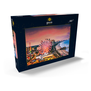 Darstellung des Puzzle Motivs Myrtle Beach, South Carolina, USA Skyline der Stadt. 500 Puzzle Schachtel Ansicht2
