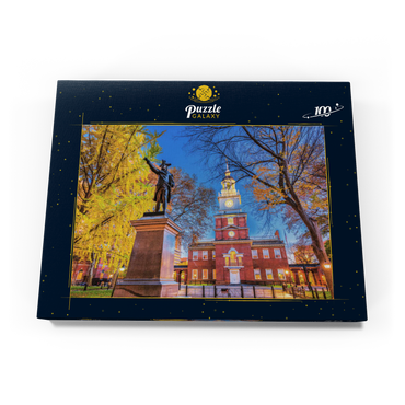 Darstellung des Puzzle Motivs Independence Hall in Philadelphia, Pennsylvania, USA. 100 Puzzle Schachtel Ansicht3