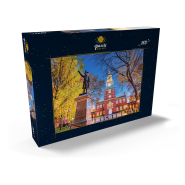 Darstellung des Puzzle Motivs Independence Hall in Philadelphia, Pennsylvania, USA. 500 Puzzle Schachtel Ansicht2