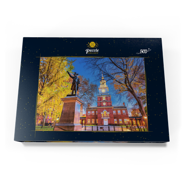 Darstellung des Puzzle Motivs Independence Hall in Philadelphia, Pennsylvania, USA. 500 Puzzle Schachtel Ansicht3