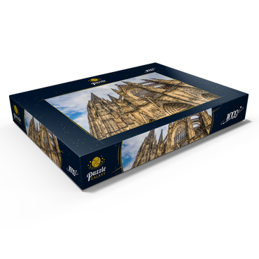 Darstellung des Puzzle Motivs Kölner Dom, Denkmal des deutschen Katholizismus und der gotischen Architektur in Köln. 1000 Puzzle Schachtel Ansicht1