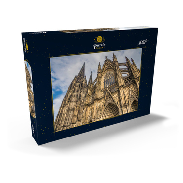 Darstellung des Puzzle Motivs Kölner Dom, Denkmal des deutschen Katholizismus und der gotischen Architektur in Köln. 1000 Puzzle Schachtel Ansicht2