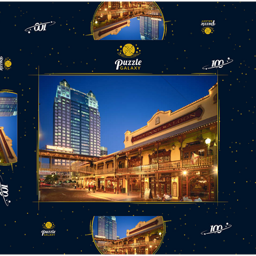 Darstellung des Puzzle Motivs Vergnügungs- und Einkaufskomplex Church Street Station, Orlando, Florida, USA 100 Puzzle Schachtel 3D Modell