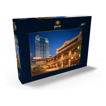 Darstellung des Puzzle Motivs Vergnügungs- und Einkaufskomplex Church Street Station, Orlando, Florida, USA 500 Puzzle Schachtel Ansicht2