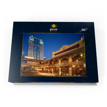 Darstellung des Puzzle Motivs Vergnügungs- und Einkaufskomplex Church Street Station, Orlando, Florida, USA 500 Puzzle Schachtel Ansicht3