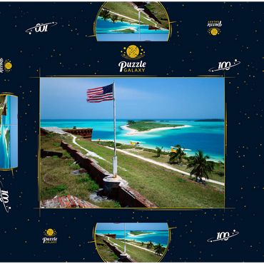 Darstellung des Puzzle Motivs Fort Jefferson im Dry Tortugas Nationalpark, Florida Keys, Florida, USA 100 Puzzle Schachtel 3D Modell