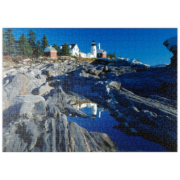 Darstellung des Puzzle Motivs puzzleplate Leuchtturm am Pemaquid Point, Maine, USA 500 Puzzle