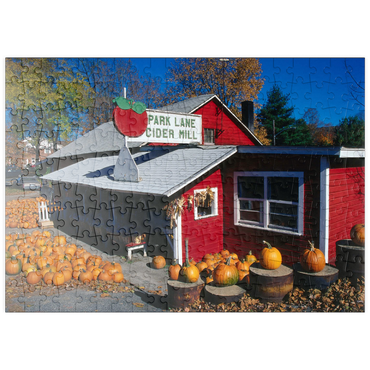 Darstellung des Puzzle Motivs puzzleplate Gemüseladen mit Kürbisse, Connecticut, USA 200 Puzzle