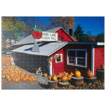 Darstellung des Puzzle Motivs puzzleplate Gemüseladen mit Kürbisse, Connecticut, USA 500 Puzzle