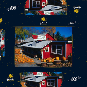 Darstellung des Puzzle Motivs Gemüseladen mit Kürbisse, Connecticut, USA 500 Puzzle Schachtel 3D Modell