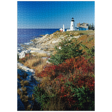 Darstellung des Puzzle Motivs puzzleplate Leuchtturm am Pemaquid Point, Maine, USA 1000 Puzzle