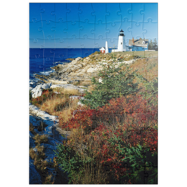 Darstellung des Puzzle Motivs puzzleplate Leuchtturm am Pemaquid Point, Maine, USA 100 Puzzle