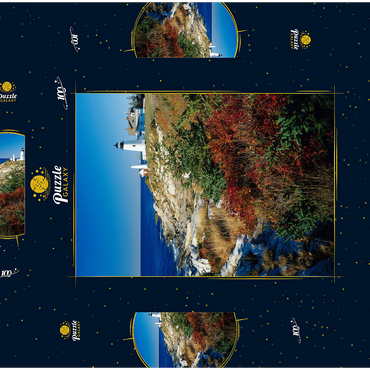 Darstellung des Puzzle Motivs Leuchtturm am Pemaquid Point, Maine, USA 100 Puzzle Schachtel 3D Modell