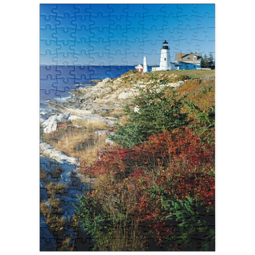 Darstellung des Puzzle Motivs puzzleplate Leuchtturm am Pemaquid Point, Maine, USA 200 Puzzle