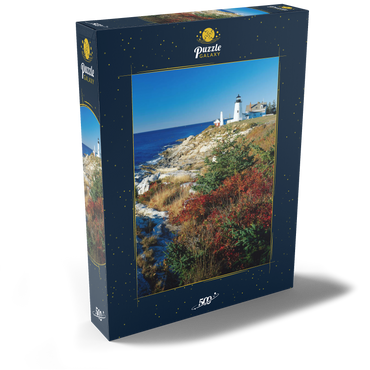 Darstellung des Puzzle Motivs Leuchtturm am Pemaquid Point, Maine, USA 500 Puzzle Schachtel Ansicht2